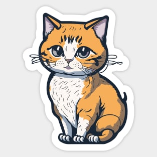 Cool Feline in Shades: Whiskered Purrfection for Cat Miaw Lovers Sticker